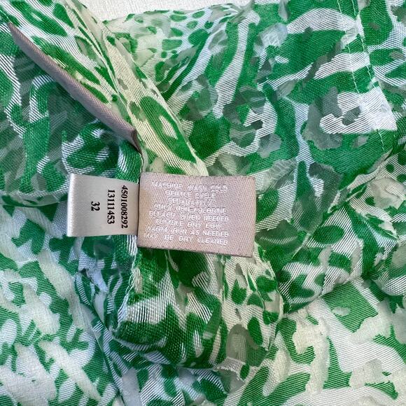 Chico's Women's Zebra Print Lightweight Sheer Mesh Jacket Neon Green Size 1 - Picture 9 of 9